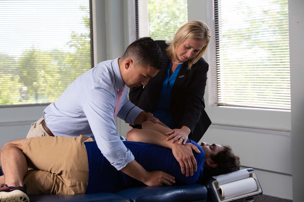 Patient receiving chiropractic adjustment